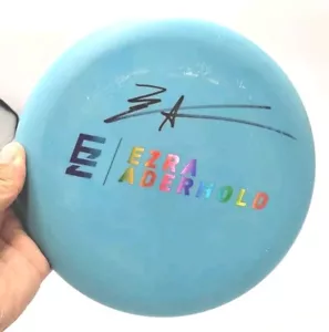 Ezra Aderhold Signed Golf Disc Discraft Challenger SS Glow CT Crazy Tuff Blue - Picture 1 of 20