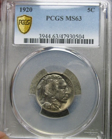 1920 Buffalo Nickel  ---- MS-63 PCGS Graded Slabbed ---- #903A Cover