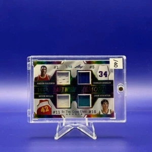 Hakeem, Barkley 2024 Leaf In The Game Used 1984 Draft Night Memories Patch /40 - Picture 1 of 2