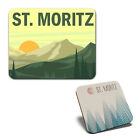 1 Mausmatte & 1 quadratischer Untersetzer St. Moritz Schweiz Berge Reise #58904