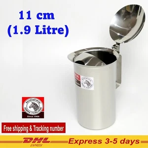 Thai Zebra Brand Water Jug Pouring Mouth with Lid Kitchenware Stainless 11cm - Picture 1 of 17