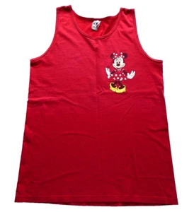 Vintage 90's Minnie Mouse Disney Designs Tank Top, Size Medium, Red Double Sided - Picture 1 of 16