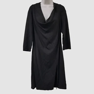 $2225 Versace Women's Black Cowl-Neck Cutout Side-Slit MIDI Dress Size 46 - Picture 1 of 5