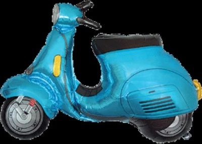 FLEX METAL BLUE LAMBRETTA/VESPA STYLE SCOOTER 38” SUPERSHAPE FLEXMETAL PARTY BALLOON!