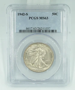 1942-S PCGS MS63 Walking Liberty Half DOllar Great Eye Appeal - Picture 1 of 2