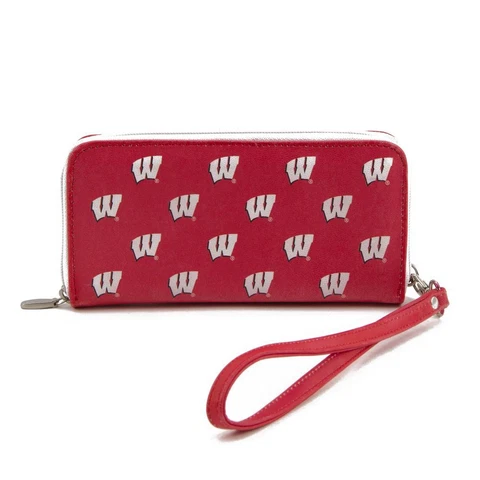 Ladies University of Wisconsin Badgers Wristlet Womens Leather Wallet Cellphone Cover