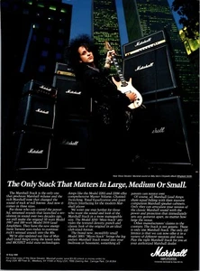 VINTAGE 1987 MARSHALL GUITAR AMPS STEVE STEVENS BILLY IDOL PRINT AD - Picture 1 of 1