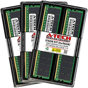 576GB 6x96GB PC5-4800 EC8 RDIMM ThinkMate GPX-QH24-24E4-8GPU QH8 QS12 Memory RAM - Picture 1 of 1