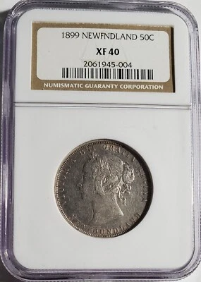 Newfoundland 1899 (Wide 9's) 50 Cents NGC Certified XF-40 Mtg .150 - Image 1 of 2