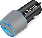 Dual USB Car Charger Adapter, Cluvox 20W Fast Charger for iPhone 15/14/13/12/11/