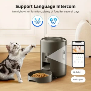 Smart Pet Feeder with Camera & Intercom – Remote Control via App - Black - Picture 1 of 13