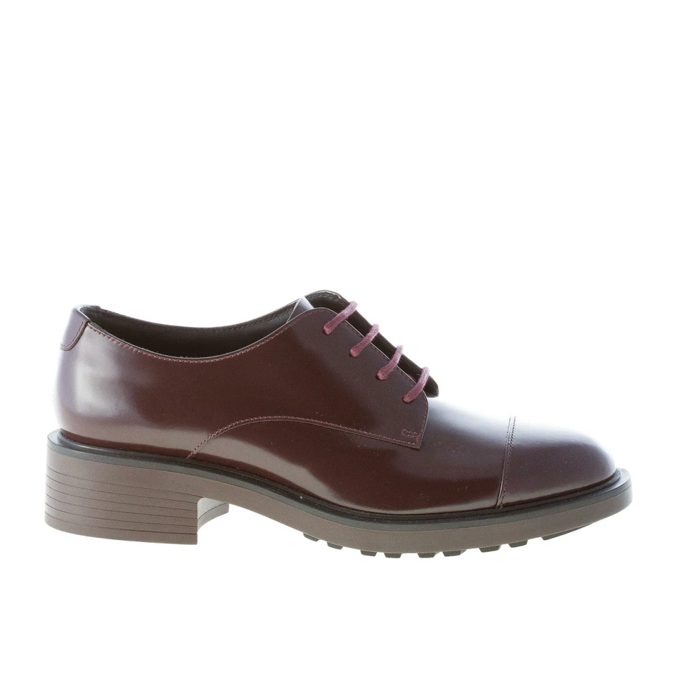 Sapatos femininos HOGAN H332 bordeaux couro escovado com cadarço derby HXW3320Z2001QAR815 - Imagem 1 de 4