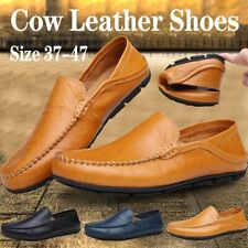 Men's Loafers Casual Genuine Leather Shoes Doug Boat Leather Driving Shoes Size