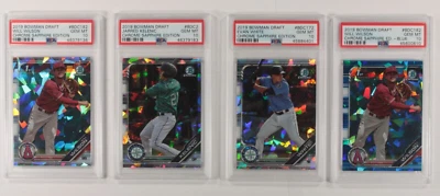 Lot Of 4 PSA 10 2019 Bowman Chrome Draft Sapphire Edition White, Kelenic, Wilson - Image 1 of 3