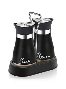 2pc Salt & Pepper Shakers Set, 4oz Airtight Spice Jars w/Holder - Kitchen Gift - Picture 1 of 84