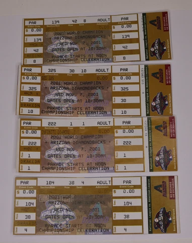 Arizona Diamondbacks 2001 World Series Championship Celebration Tickets Nov 7 Cover