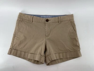 Banana Republic City Chino Stretc 短裤女式 4 码低腰米色 31 英寸腰围 — 第 1/4 张图片