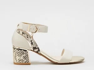 Moda In Pelle OREENA Snake Leather Heel Sandals, NATURAL/ CREAM UK 7EU 40 NEW - Picture 1 of 11