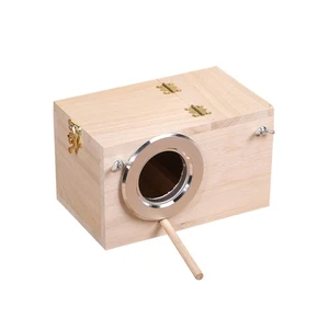 Bird Nesting Box Wooden Holder For Bird Watching Great For Kids - Picture 1 of 12