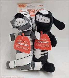 Multipet Loofa Skeleton and Mummy Dog Interactive Plush Toy - White/Black 2pk - Picture 1 of 2