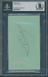 Johnny Unitas Signed Index Card Beckett Authentic Autograph *7293 - Picture 1 of 1
