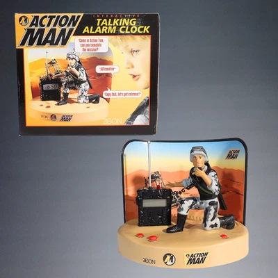 VINTAGE 1996 ZEON ACTION MAN INTERACTIVE TALKING ALARM CLOCK - Image 1 of 4