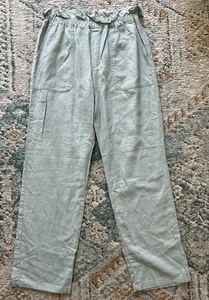 Love Tree Damen S Leinenmischung Schlupfhose Taschen Gummibund hellblau - Bild 1 von 3