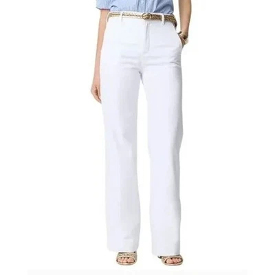 J Crew Pants Womens Size 27 White Denim Trousers Wide Leg C1765 - Image 1 of 4