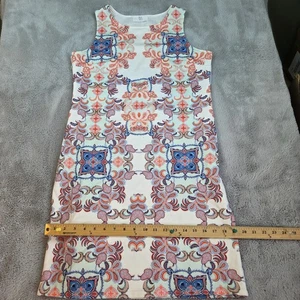 Ba Yo Womens Dress Abstract Paisley Print Lightweight Stretchy Floral Asian Zip - Picture 1 of 9