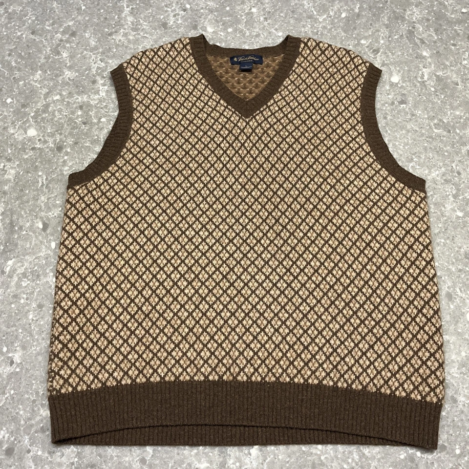 Chaleco Suéter Vintage Brooks Brothers 100% Cabello Camel L Grande Foto 1 de 4