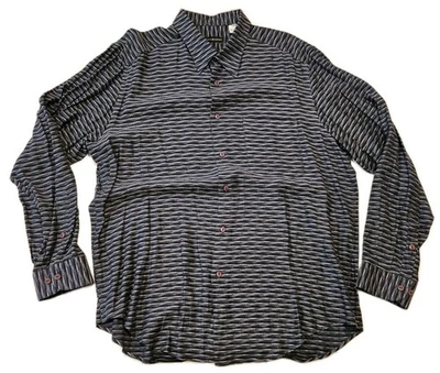 Jhane Barnes Shirt Mens 2XL Long Sleeve Made In Italy Button Up Striped XXL - Image 1 of 4