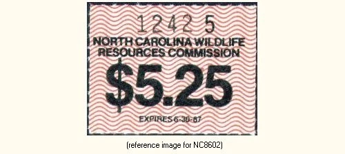 HALFPRICEHUNT North Carolina 1986 CF 1986 $5.25 - Image 1 of 1