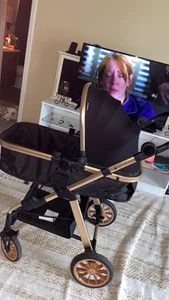 Black And Rose Gold Vintage Baby Stroller - Picture 1 of 2