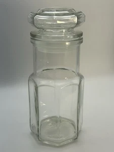 1 Vintage Wheaton 6 1/2” Pharmacy Glass Apothecary Jar with Lid Seals - Picture 1 of 9