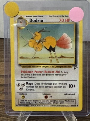 Pokémon TCG Base Set 2 Dodrio 37/130 Uncommon Regular LP WOTC  - Image 1 of 2