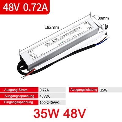 Strip Driver Power Supply Transformer Waterproof IP67 DC 12V/48V 25W/1500W LED - Image 1 of 4