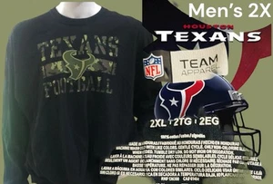 NFL “Team Apparel” NWOT Houston Texans Blk Long Sleeve Camo Graphic T-Shirt - Picture 1 of 6