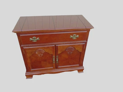 63966 Mahogany Bar Cart Server Cabinet Flip Top  - Image 1 of 4