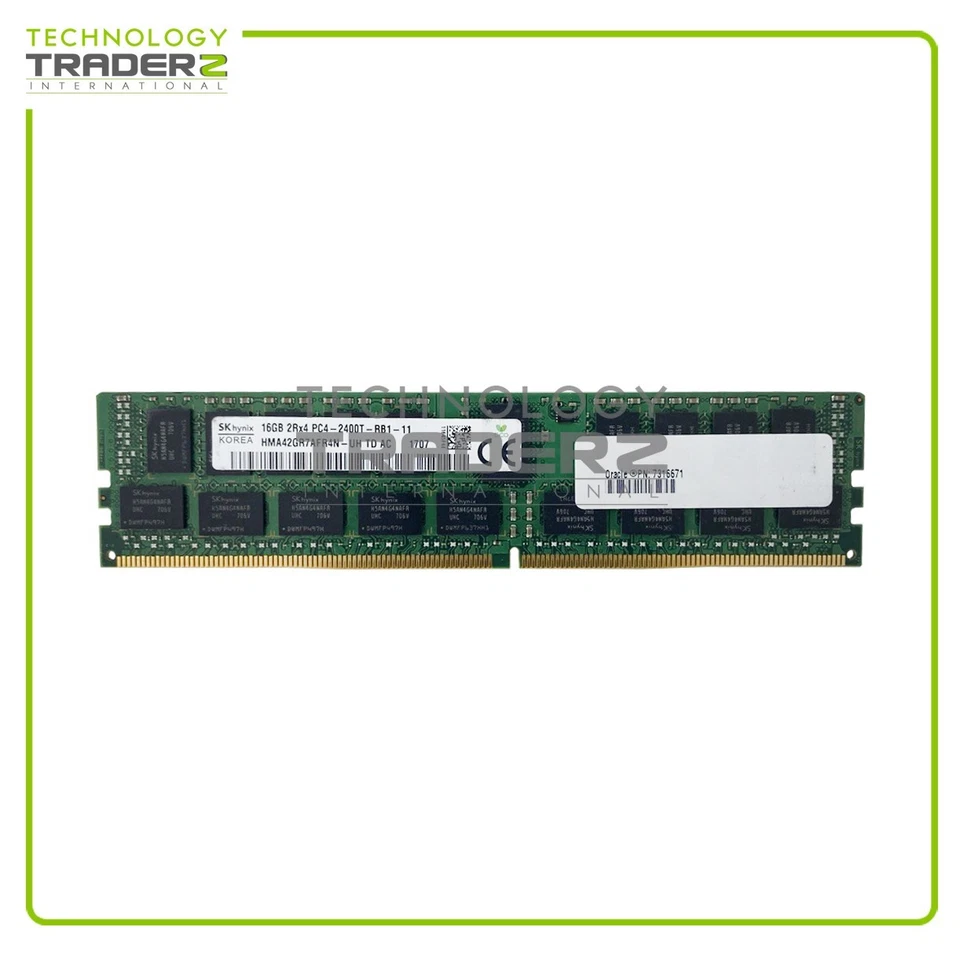 7316671 Sun Oracle 16GB PC4-19200 DDR4-2400MHz ECC 2Rx4 Memory HMA42GR7AFR4N-UH - Image 1 of 1
