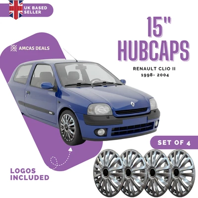 15 " WHEEL TRIMS HUB CAPS TO FIT Renault Clio II 1998- 2004, set of 4 - Image 1 of 4