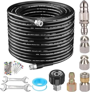 100FT Sewer Jetter Kit for Pressure Washer, 5800PSI Drain Cleaning Hose - Picture 1 of 7