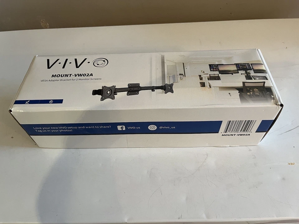 Dual VESA Bracket Adapter, Horizontal Assembly Mount for 2 Monitor Screens up... - Image 1 of 1