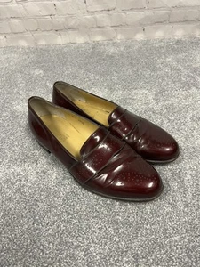 Vintage Salvatore Ferragamo Halbschuhe Schuhe Herren 10,5 D Burdundy Leder Italien - Bild 1 von 12