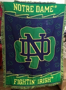 Notre Dame Comforter, Throw, Blanket, Fighting Irish, 40"X 60" St. Pat’s Day - Picture 1 of 4