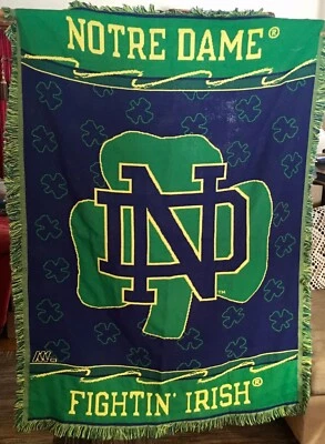 Notre Dame Comforter, Throw, Blanket, Fighting Irish, 40"X 60" St. Pat’s Day - Image 1 of 4