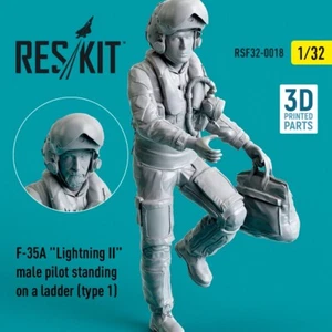 F-35A "Lightning II" male pilot (type 1) (3D Printed)  1/32 ResKit RSF32-0018 - Picture 1 of 3