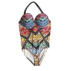 Swimsuits for All Multicolor Lace Detail One Piece Swimsuit Sz 14