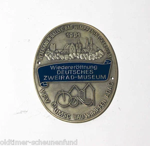 Plakette Veteranen Rallye Bad Wimpfen 1991 Wiedereröffnung Zweirad Museum - Picture 1 of 2