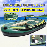 3-Person Inflatable Boat Set Dinghy Boat Fishing Tender Rafting Water Sports