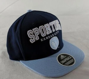 LZ Adidas Adult One Sz Kansas City Sporting Soccer MLS Baseball Cap Hat NEW Z1 e - Picture 1 of 4